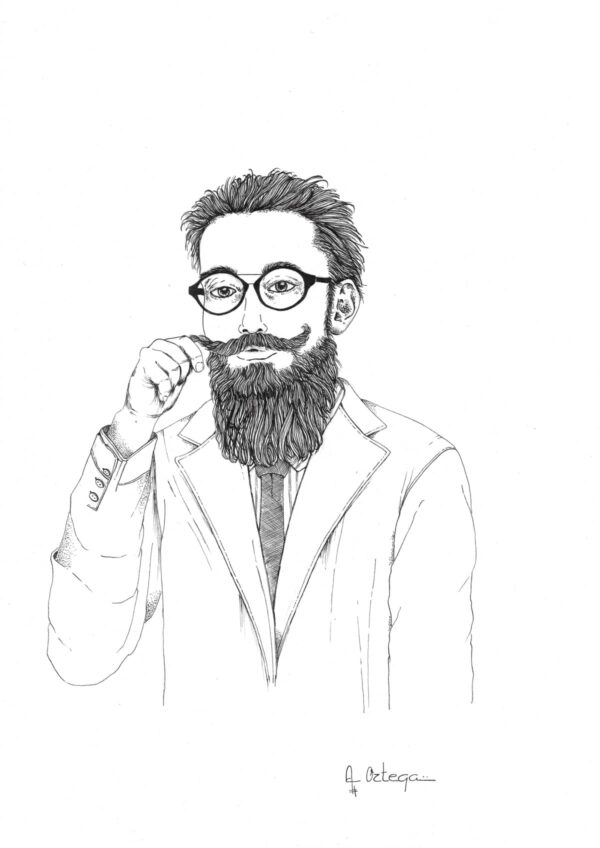 ilustracion personalizada dibujo barbudo
